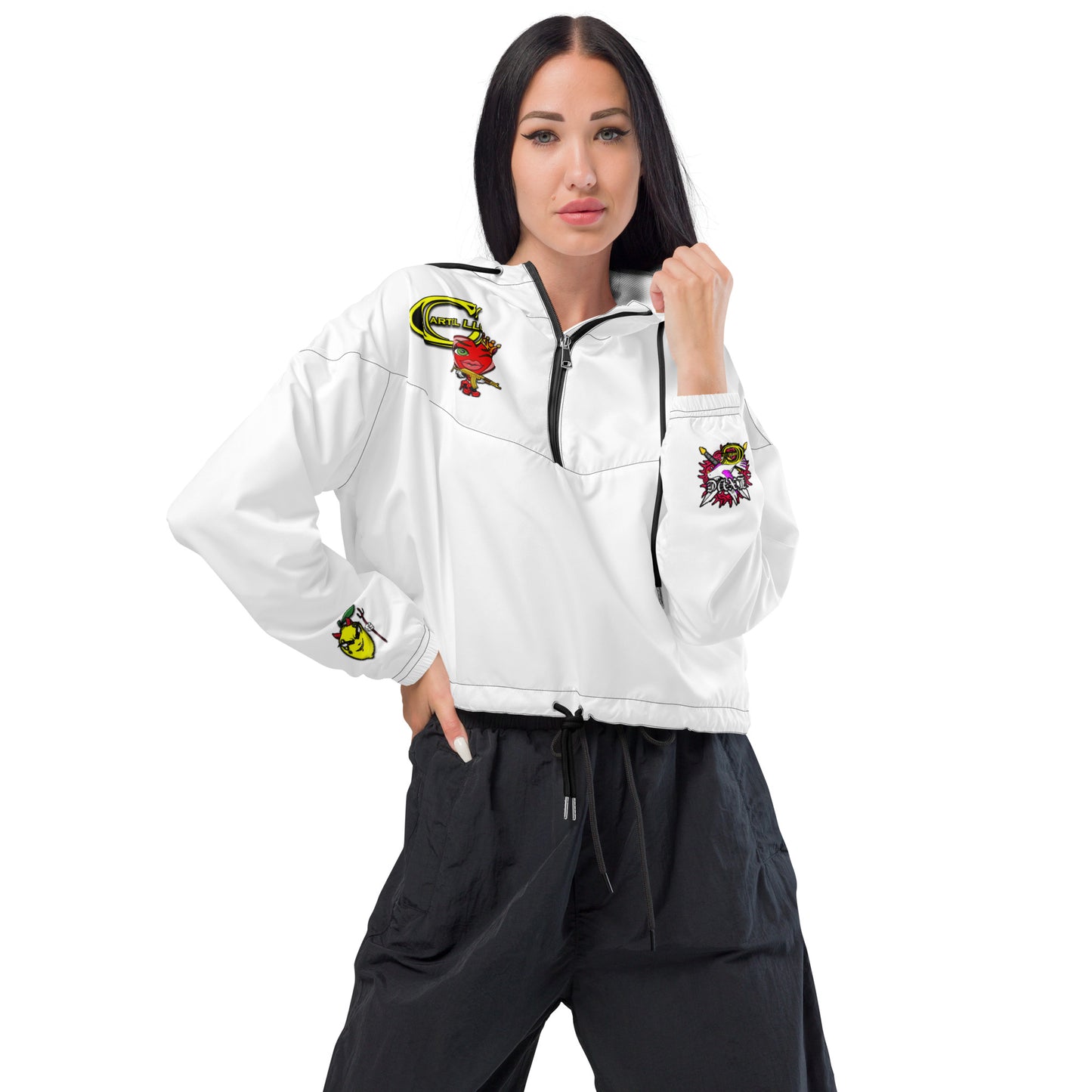 LXVE X Cartel LLC - Women's Cropped Windbreaker