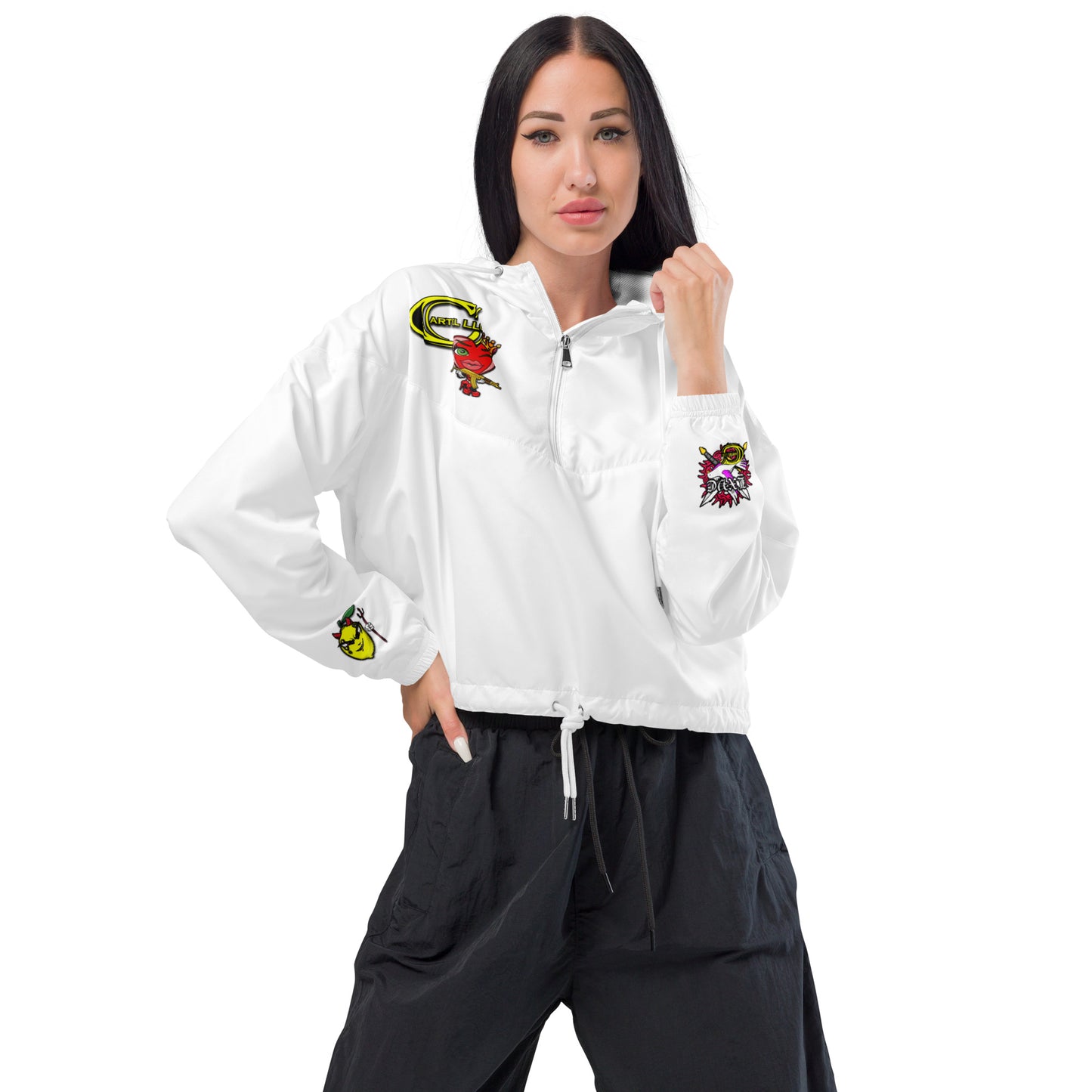 LXVE X Cartel LLC - Women's Cropped Windbreaker