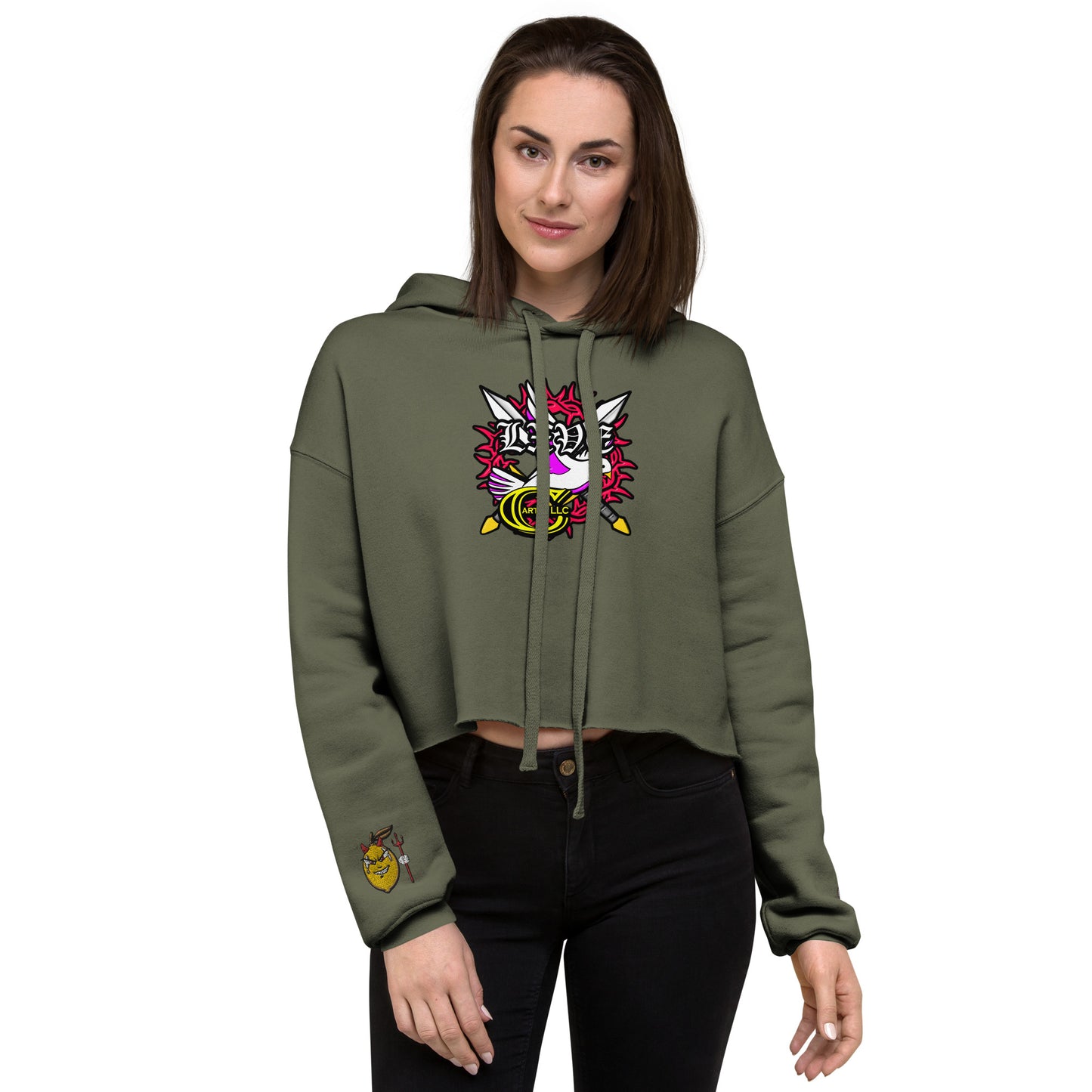 'Aphrodite' LXVE x Cartel LLC - Women's Crop Hoodie