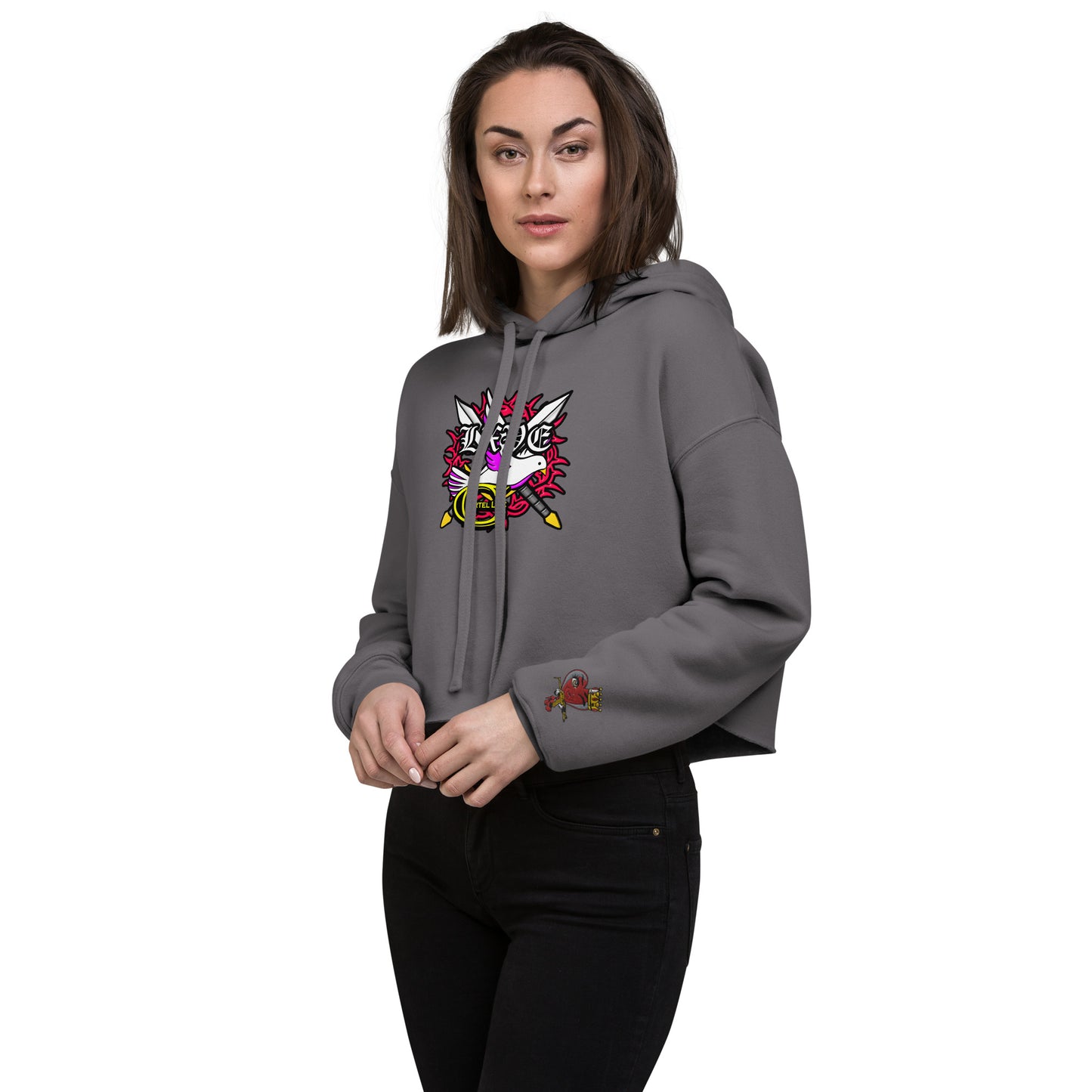 'Aphrodite' LXVE x Cartel LLC - Women's Crop Hoodie